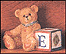 Bear With E Block, Cherished Teddies Block Letter #158488E THUMBNAIL