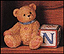 Bear With N Block, Cherished Teddies Block Letter #158488N THUMBNAIL