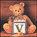Bear With V Block, Cherished Teddies Block Letter #158488V THUMBNAIL
