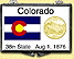 Colorado - State Flag Snaplock Display - with Gold Plated State Quarter THUMBNAIL