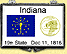 Indiana - State Flag Snaplock Display - with Gold Plated State Quarter THUMBNAIL