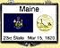 Maine - State Flag Snaplock Display - with Gold Plated State Quarter THUMBNAIL