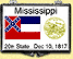 Mississippi - State Flag Snaplock Display - with Gold Plated State Quarter THUMBNAIL