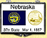 Nebraska - State Flag Snaplock Display - with Gold Plated State Quarter THUMBNAIL