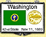Washington - State Flag Snaplock Display - with Gold Plated State Quarter THUMBNAIL