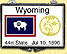 Wyoming - State Flag Snaplock Display - with Gold Plated State Quarter THUMBNAIL