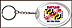 Maryland - State Flag Keychain - with Gold Plated State Quarter THUMBNAIL