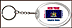 New York - State Flag Keychain - with Gold Plated State Quarter THUMBNAIL