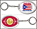 Puerto Rico Flag Keychain - with Gold Plated Territorial Quarter THUMBNAIL