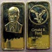 Gerald R. Ford, gold plated' Art Bar by Hamilton Mint. THUMBNAIL