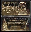 Labor Unions, gold plated' Art Bar by Hamilton Mint. THUMBNAIL