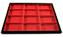 Chipboard Display Case, 12 Section 12 x 16 x 3/4'', red THUMBNAIL