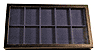 Chipboard Display Case, 10 Section 7 3/4 x 14 1/2 x 1'', black THUMBNAIL