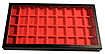 Chipboard Display Case, 36 Sect 7 3/4 x 14 1/2 x 1'', red THUMBNAIL