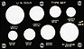 Capital Plastics #433G, US Gold Type Set, Liberty & Indian $20, $10, $5, $2 1/2, Black THUMBNAIL
