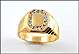 Block "O" Design Diamond Ring in 14K Yellow Gold THUMBNAIL