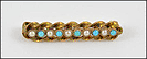 Victorian Turquoise and Pearl Pin in Yellow Gold THUMBNAIL