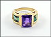 Amethyst and Green Tourmaline Ring in 14K Yellow Gold THUMBNAIL