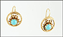 Turquoise Dangle Earrings in 14K Yellow Gold THUMBNAIL
