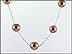 Brown Pearl Station Necklace in 14K White Gold THUMBNAIL