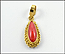 Coral Pendant in 18K Yellow Gold THUMBNAIL