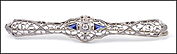 Diamond Filigree Bar Pin in 14K White Gold THUMBNAIL