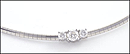 Omega Necklace with Diamonds in 14K White Gold THUMBNAIL