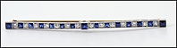 Sapphire and Diamond Bar Pin in Platinum and 14k Yellow Gold THUMBNAIL