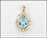 Pear Shaped Topaz Pendant in 14K Yellow Gold THUMBNAIL