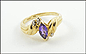Marquis Cut Amethyst Ring in 10K Yellow Gold THUMBNAIL
