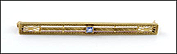 Sapphire Bar Pin 1930's in 14K Yellow Gold THUMBNAIL