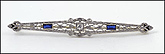 Filigree Diamond Bar Pin in 14K White Gold THUMBNAIL