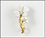 Enameled Flower Pin 1890's in 14K Yellow Gold THUMBNAIL