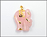 Pink Quartz Elephant Pendant in 14K Yellow Gold THUMBNAIL