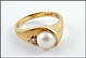 Pearl Ring with Diamond Accent in 10K Yellow Gold THUMBNAIL