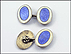 Enameled Cufflinks, 1940's in Sterling Silver THUMBNAIL