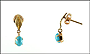 Turquoise Dangle Earrings in Yellow Gold THUMBNAIL