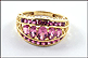 Pink Multi-Stone Tourmaline Band in 14K Yellow Gold THUMBNAIL