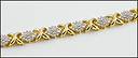 Diamond Clusters Bracelet in 10K Yellow Gold THUMBNAIL