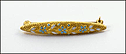 1910-20 Bar Pin with Enamel Flowers in 14K Yellow Gold THUMBNAIL