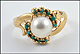 Pearl and Multi Turquoise Ring in 14K Yellow Gold THUMBNAIL