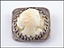 1920s Shell Cameo Pin in Sterling Silver THUMBNAIL