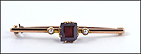 Square Cut Garnet and Pearls 1900-10s Pin in Yellow Gold THUMBNAIL