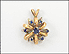 Multi Blue Sapphire Pendant in Yellow Gold THUMBNAIL