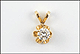 Claw Set Diamond Pendant in Yellow Gold THUMBNAIL
