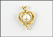 Pearl In Open Heart Pendant in 14K Yellow Gold THUMBNAIL
