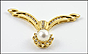 Pearl Dangling From Diamond Pendant in 14K Yellow Gold THUMBNAIL