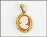 Small Shell Cameo Pendant in 14K Yellow Gold THUMBNAIL