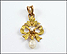 Small Pearl On Ribbon with Pearl Drop Pendant in Yellow Gold THUMBNAIL