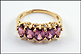 Five Tourmalines with Diamond Accents Ring in 14K Yellow Gold THUMBNAIL